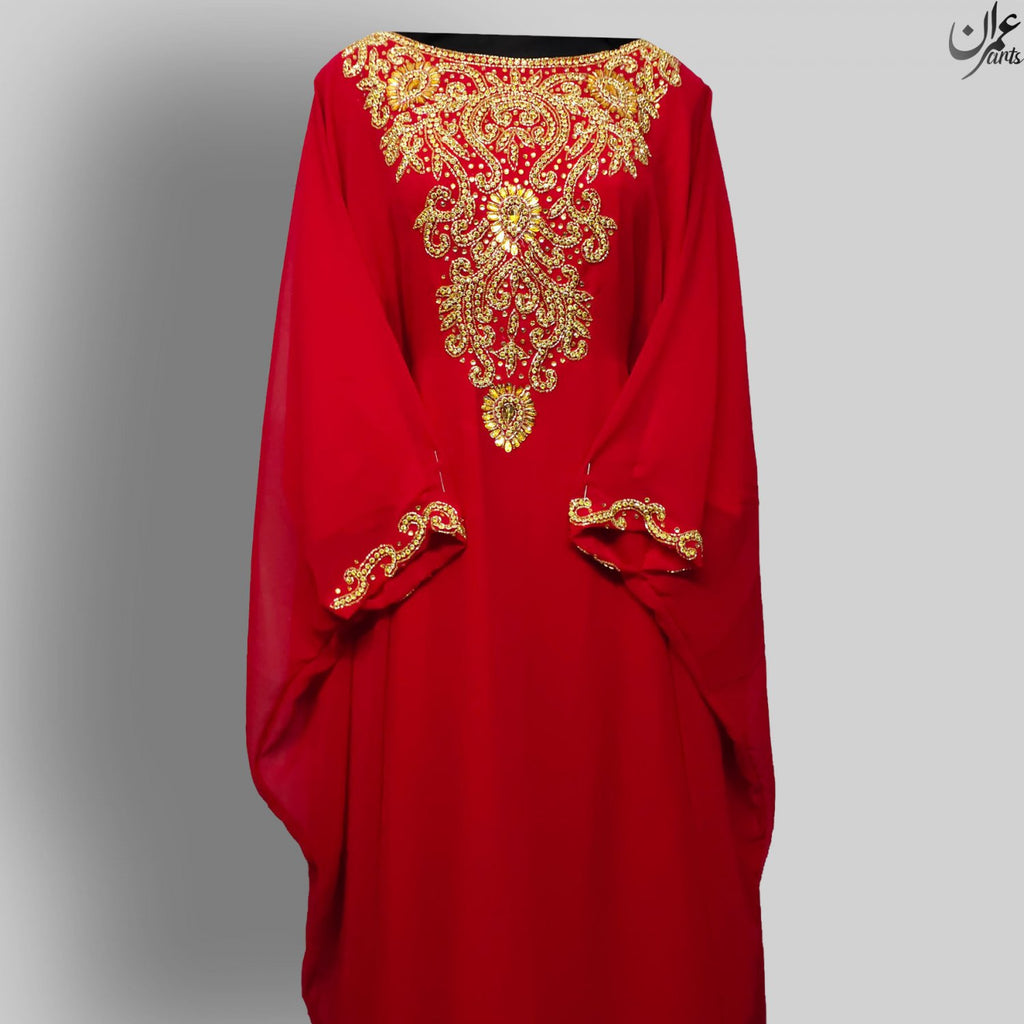 ImranArts Red Morroco Farasha Abaya