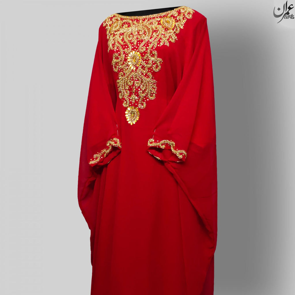 ImranArts Red Morroco Farasha Abaya